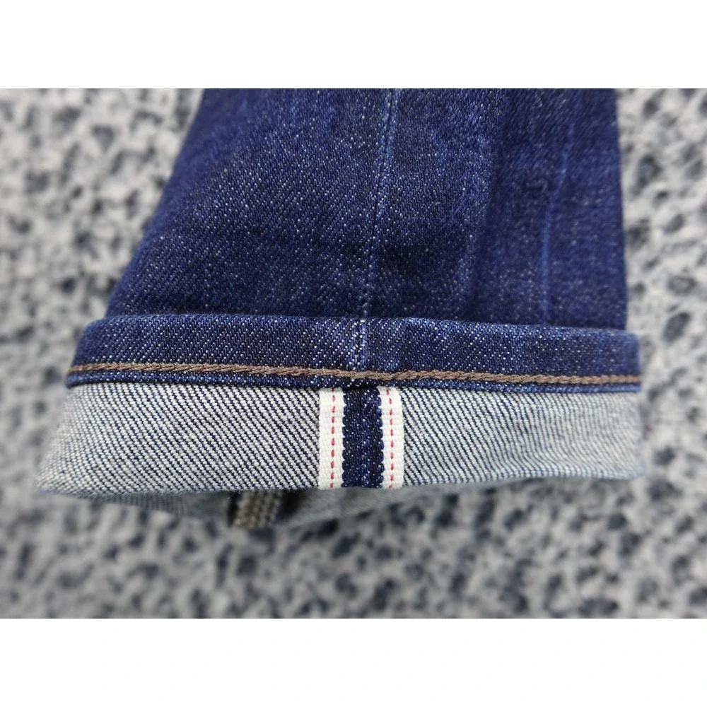 Uniqlo Kaihara Selvedge Jeans Mens 30x34 Blue Slim Fit Heavy Fade 321-447649